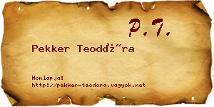 Pekker Teodóra névjegykártya